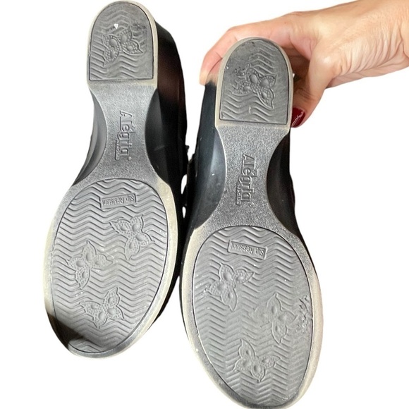 Alegria Maya Nappa Black Stretch and Leather Mary Jane Non Skid Clogs Size 8 - Picture 7 of 15